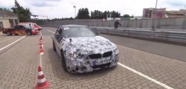 BMW M4 купе крупным планом во время тестирования на Нюрбургринге (видео)