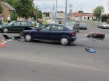 В Гродно недавно получивший права водитель Опеля сбил скутериста (фото, видео)